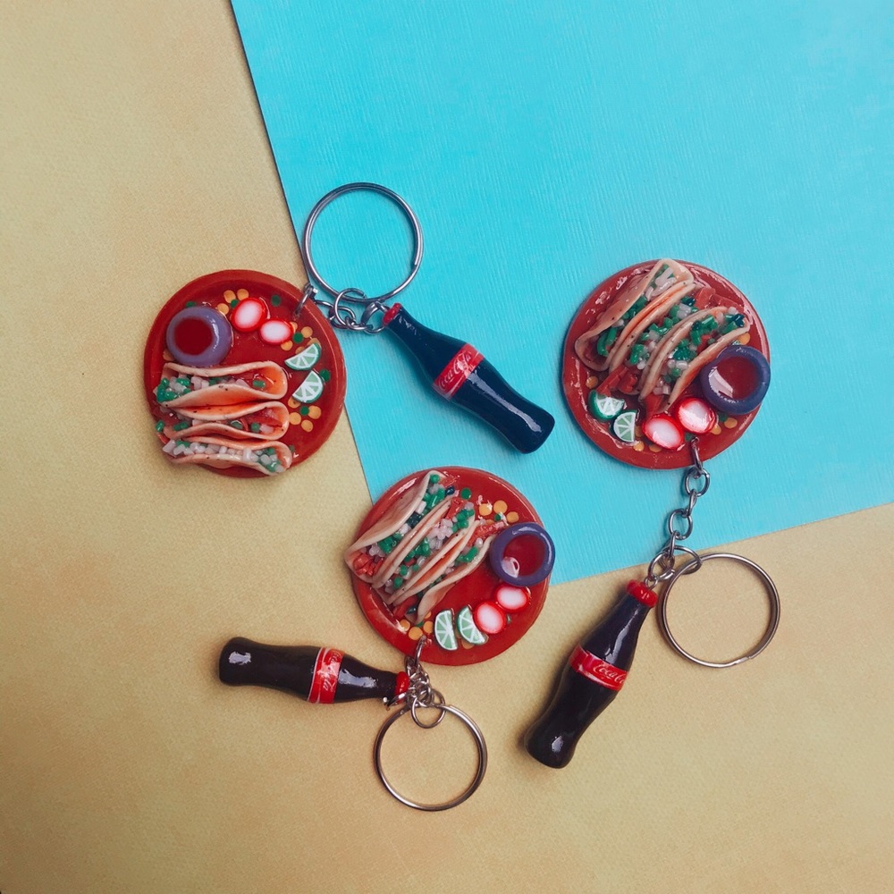 Handmade tacos keychain
